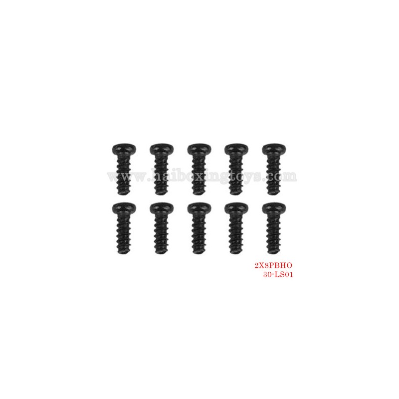 XinleHong 1/18 car parts Round Headed Screw 2X8PBHO 30-LS01