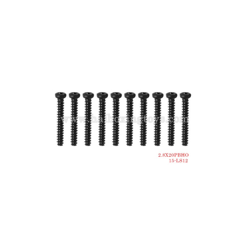XinleHong 1/18 car parts Round Headed Screw 2.8X20PBHO 15-LS12