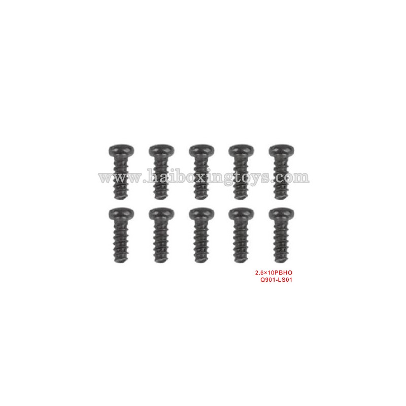 XinleHong 1/18 car parts Round Headed Screw 2.6×10PBHO Q901-LS01