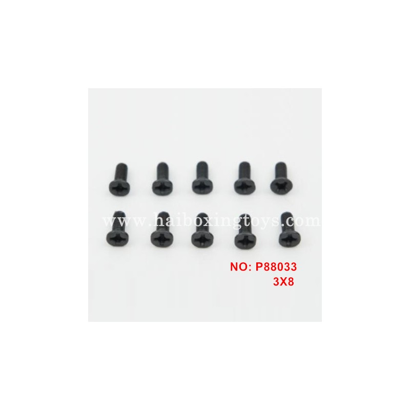 3X8 Flattened Head Machine Screw P88033 For Enoze 1/10 RC Car 9200 9202 9203 9204