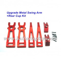 Upgrade Metal Rear Steering Arm +Rear Cup Kit For Xinlehong 9125 Upgrades-Red Color
