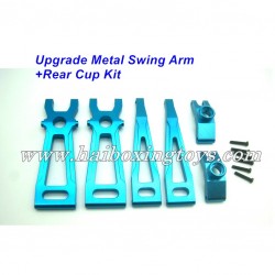 Xinlehong NO. 9125 Upgrades-Upgrade Metal Rear Steering Arm+Rear Cup Kit-Blue Color