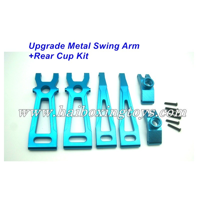 Xinlehong NO. 9125 Upgrades-Upgrade Metal Rear Steering Arm+Rear Cup Kit-Blue Color