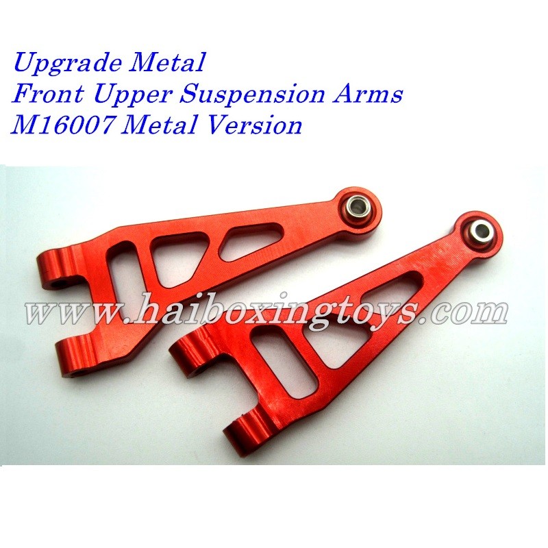 HBX 16889 16889A Upgrades-Metal Front Upper Suspension Arms, M16007 Metal Version-Red