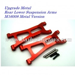 HBX Destroyer 16890 Upgrade Parts Metal Rear Lower Suspension Arms (M16008 Metal Version)-Red