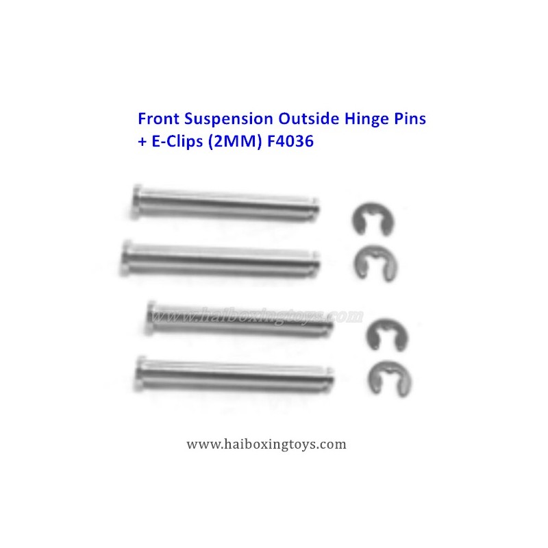 HBX 16886 Parts Front Suspension Outside Hinge Pins+ E-Clips (2MM) F4036
