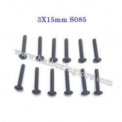 HBX 12813 12815 12891 Parts Round Head Self Tapping Screw 3X15mm S085 (For Shock Absorbers)