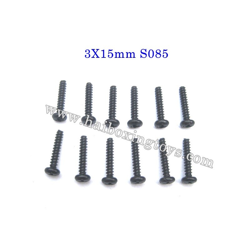 HBX 12813 12815 12891 Parts Round Head Self Tapping Screw 3X15mm S085 (For Shock Absorbers)