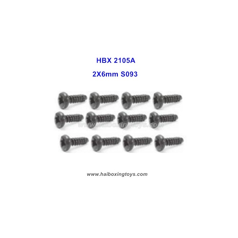 HBX 2105A Parts HBX 2105A Parts Pan Head Self Tapping Screws PBHO2X6mm S093