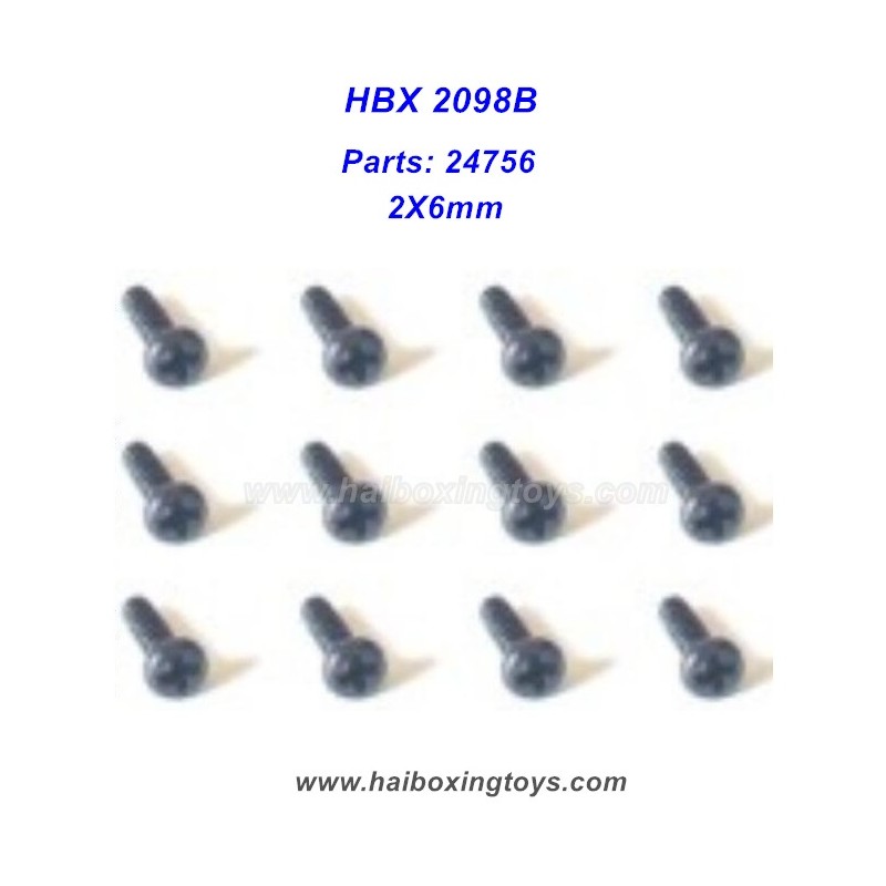 Haiboxing RC Car Parts 24756 Screw 2X6mm For 2098B RC Rock Crawler