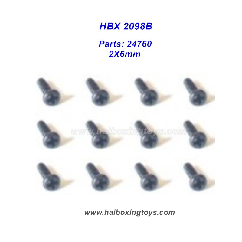 HBX 2098B RC Rock Crawler Parts 24760 Screw 2X6mm HBX 2098B RC Rock Crawler Parts 24760 Screw 2X6mm